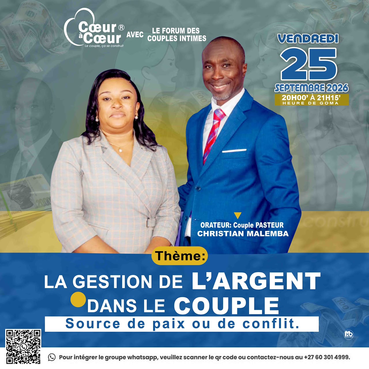 Affiche : La gestion de l’argent dans le couple : source de paix ou de conflit ?